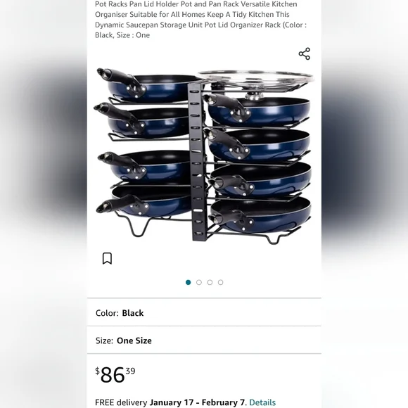 Pot Rack Kitchen Organizer For Pots Lids and Pans Kitchen Tools